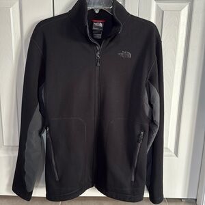 The North Face Men's TKA Stealth Full Zip Jacket Black/Gray Waffle Weave Size M